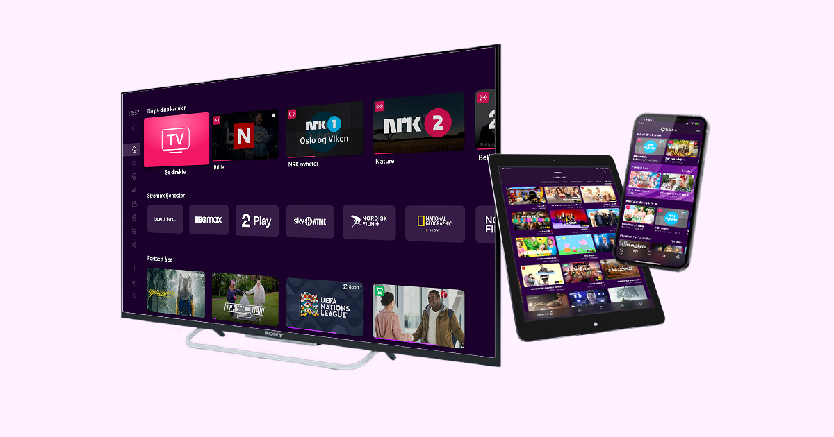 Bilde av Telia Play på ulike devicer